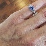 Platinum Deco sapphire & diamond estate ring