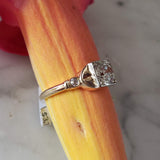 14k gold two tone Art Deco European cut Diamond estate Ring