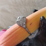 Platinum Edwardian Filigree diamond antique ring