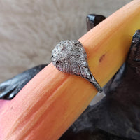 Platinum Edwardian Filigree diamond antique ring