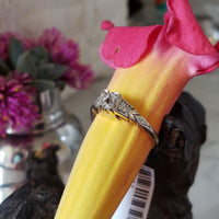 platinum & 18k gold  two tone Art Deco Mine cut Diamond estate Ring