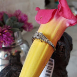 platinum & 18k gold  two tone Art Deco Mine cut Diamond estate Ring