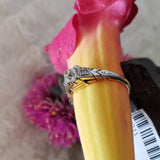 platinum & 18k gold  two tone Art Deco Mine cut Diamond estate Ring