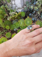 14k gold Deco enamel & blue spinel filigree ring