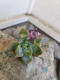 Vintage palladium & gold Amethyst & Diamond  Deco Ring