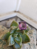 Vintage palladium & gold Amethyst & Diamond  Deco Ring