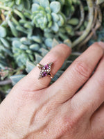 10k gold Victorian pearl & garnet  ring