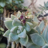 10k gold Victorian pearl & garnet  ring