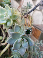 Platinum Tzavorite green Garnet & diamond estate Ring