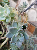 Platinum Tzavorite green Garnet & diamond estate Ring