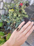 10k gold Smokey quartz marquise cocktail estate ring