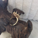 10k gold Smokey quartz marquise cocktail estate ring