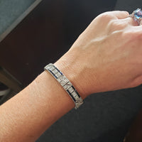 Platinum c.20's Art Deco diamond & sapphire bracelet