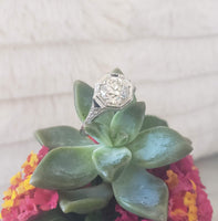 Platinum Art deco c.1920s filigree 1.43ct diamond & sapphire ring