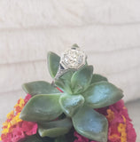 Platinum Art deco c.1920s filigree 1.43ct diamond & sapphire ring