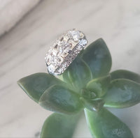 14k gold two tone diamond three stone vintage estate ring
