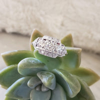 Platinum Deco c.20's diamond three stone ring