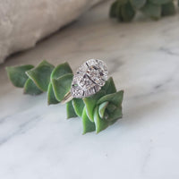 14k gold two tone diamond three stone ring