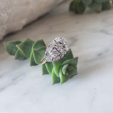14k gold two tone diamond three stone ring