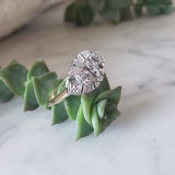 14k gold two tone diamond three stone ring