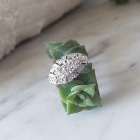 14k gold two tone diamond three stone ring
