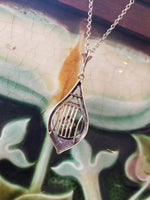 Platinum top & 14k gold c.1920's Deco engraved filigree diamond necklace pendant