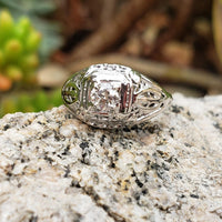 18k white gold c.1920's filigree diamond Ring