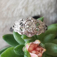 Platinum Art Deco c.20s diamond BUTTERFLY ring