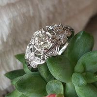 Platinum Art Deco c.20s diamond BUTTERFLY ring