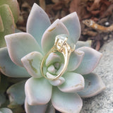 14k gold cabochon cat's eye mooonstone estate ring