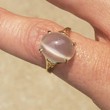 14k gold cabochon cat's eye mooonstone estate ring
