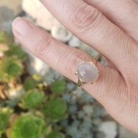 14k gold cabochon cat's eye mooonstone estate ring