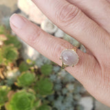 14k gold cabochon cat's eye mooonstone estate ring