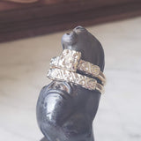 14k gold two tone vintage diamond heart motif bridal set