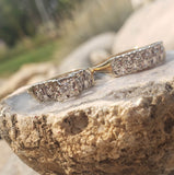 14k gold two tone vintage diamond wide Deco bridal set