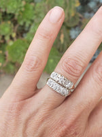 14k gold two tone vintage diamond wide Deco bridal set