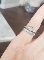 14k gold two tone vintage diamond heart motif bridal set