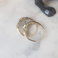 14k gold two tone vintage diamond c.40s c.50s bridal set