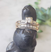 14k gold two tone vintage diamond c.40s c.50s bridal set