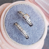 14k gold two tone vintage diamond c.40s c.50s bridal set