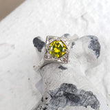 Platinum Yellow Diamond Deco style Ring