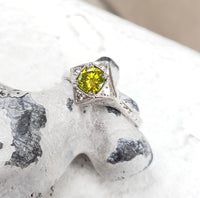Platinum Yellow Diamond Deco style Ring