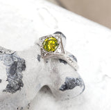 Platinum Yellow Diamond Deco style Ring