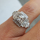 Platinum Art Deco c.1920s diamond engagement Ring
