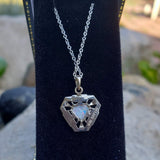 18k-14k white gold Opal DECO necklace pendant Belais