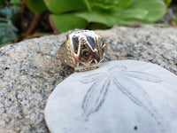 10k gold two tone vintage Deco Masonic Freemason Ring