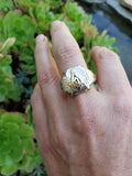 10k gold two tone vintage Deco Masonic Freemason Ring