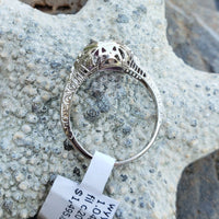 14k white gold pink sapphire filigree c.20s ring
