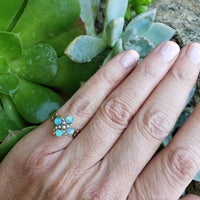 10k gold Victorian opal & seed pearl ring