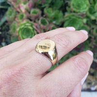 14k yellow gold estate SIGNET ring - oval